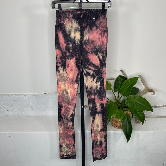 Ksubi Denim - Ksubi Skinny Jeans 26 Multicolor Tie Dye Acid Wash Stretch High Rise USA Made